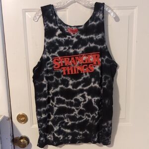 Stranger Things XL Black Tie Dye Tank Top Men's EUC Netflix  Hit Show